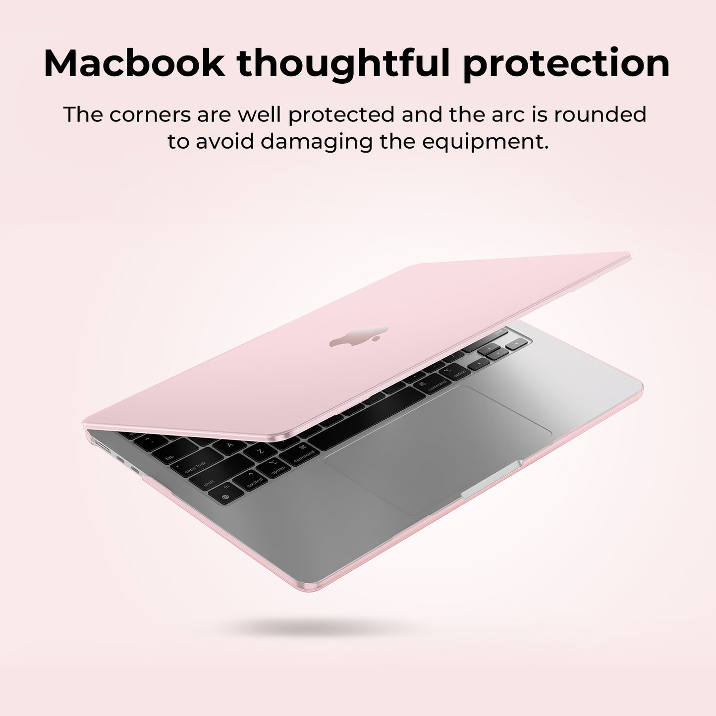 EooCoo Clear Pink Hard Shell Case for MacBook Air 13.6" (2022-2025 M2/M3/M4) + Keyboard Cover & Screen Protector – Crystal Clear & Full Protection