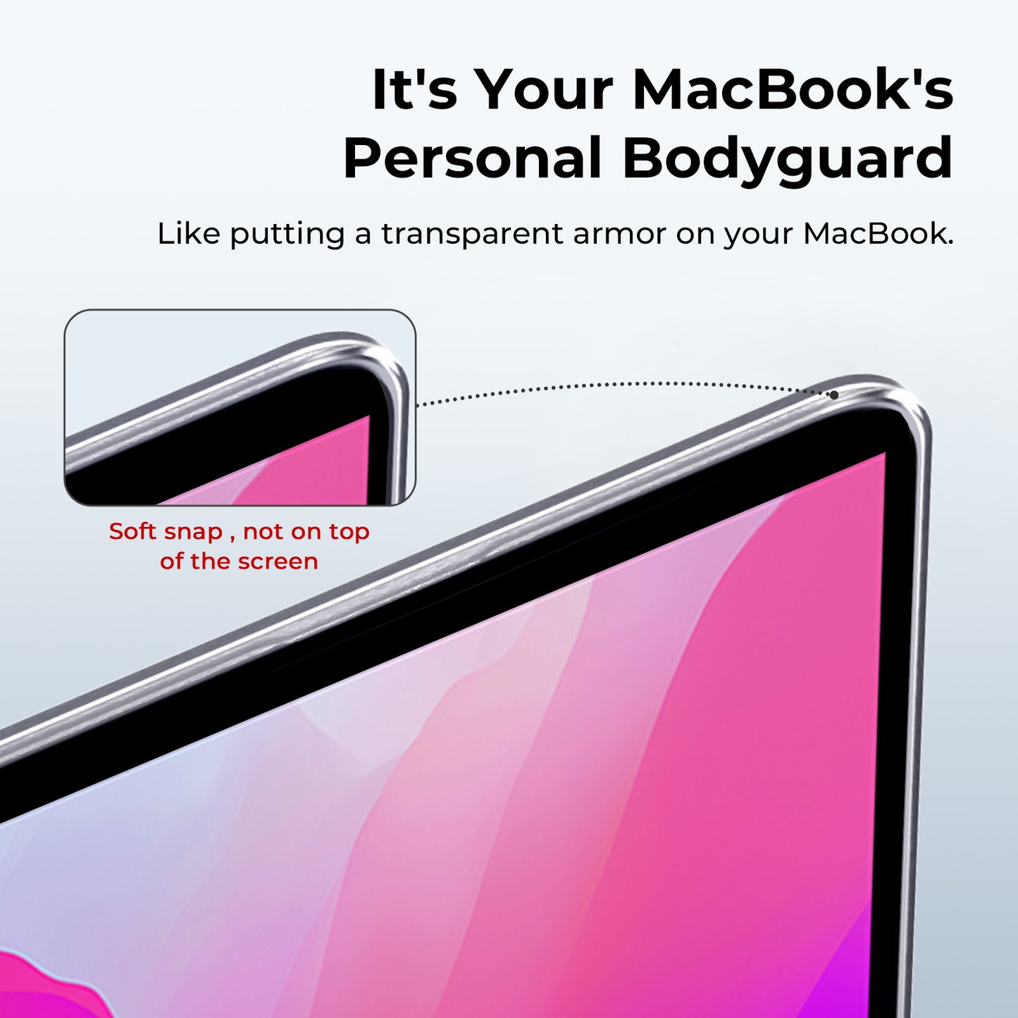 EooCoo Crystal Clear Hard Shell Case for MacBook Air 13.3" (M1 2020–2018) – Clear Slim Fit Cover with Keyboard Skin & Screen Protector, Full Protection Without Hiding Original Color