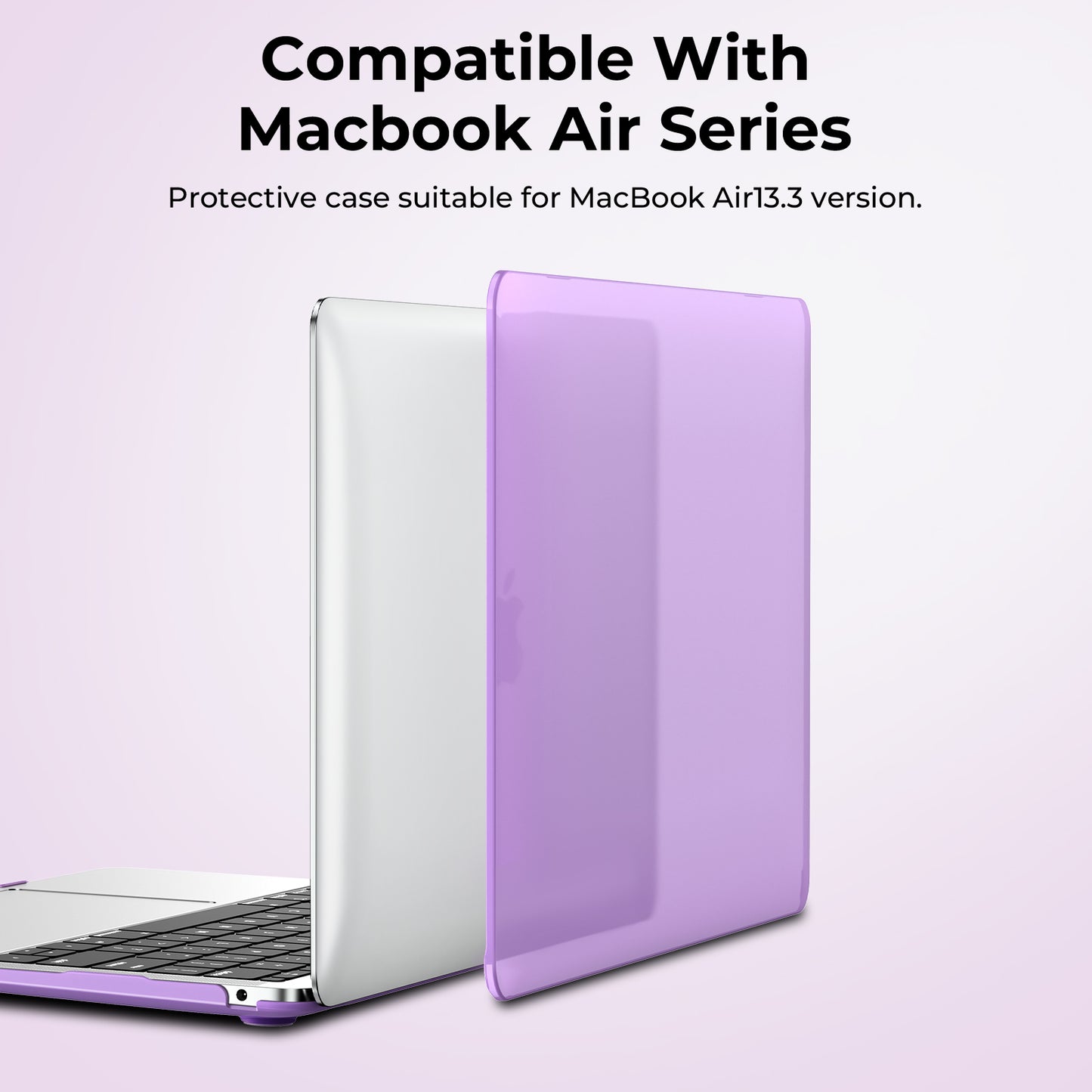 EooCoo Matte Purple Hard Case for MacBook Air 13.3" M1 (2021–2018) – Anti-Scratch, Anti-Fingerprint Case with Keyboard Cover & Screen Protector