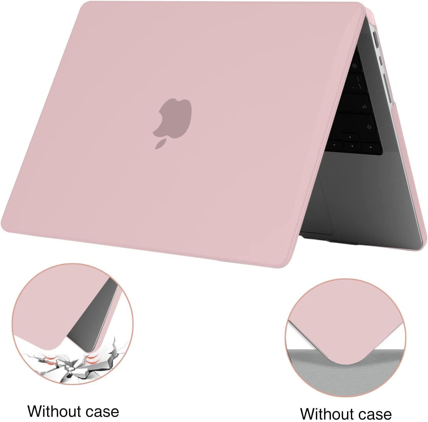 EooCoo Matte Light Pink Hard Case for MacBook Pro 14 Inch (2025–2021, M4/M3/M2/M1 Pro/Max) – Anti-Fingerprint Matte Case with Keyboard Cover & Screen Protector