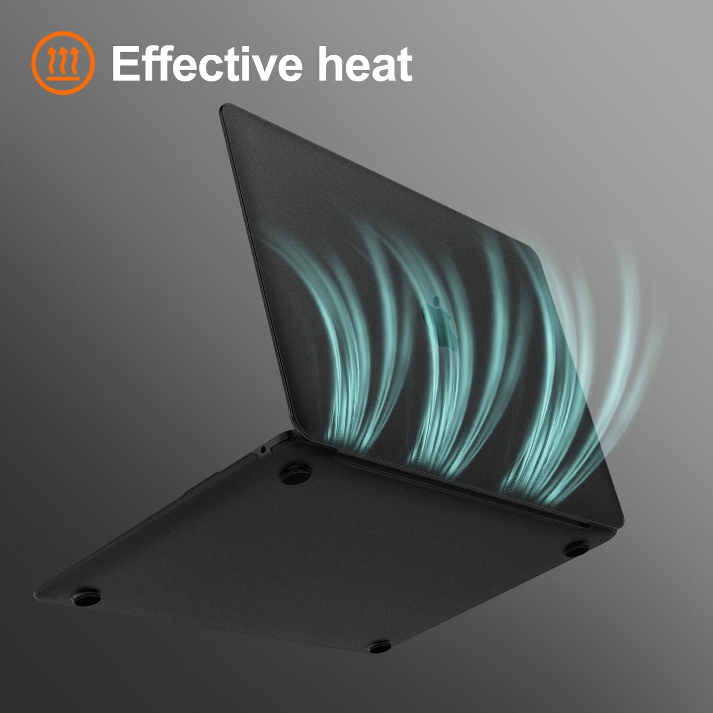 EooCoo Frost Black Hard Case for MacBook Air 13.3" M1 (2021–2018) – Anti-Scratch, Anti-Fingerprint Case with Keyboard Cover & Screen Protector
