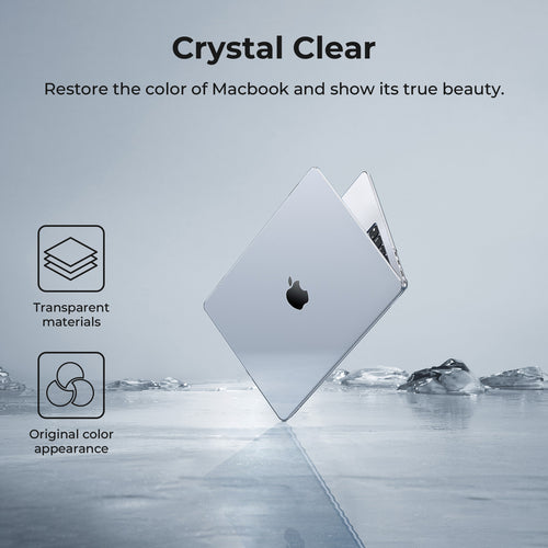 EooCoo Crystal Clear Hard Shell Case for MacBook Air 15" (2023-2025 M2/M3/M4) + Keyboard Cover & Screen Protector – Perfect Fit & Durable Protection