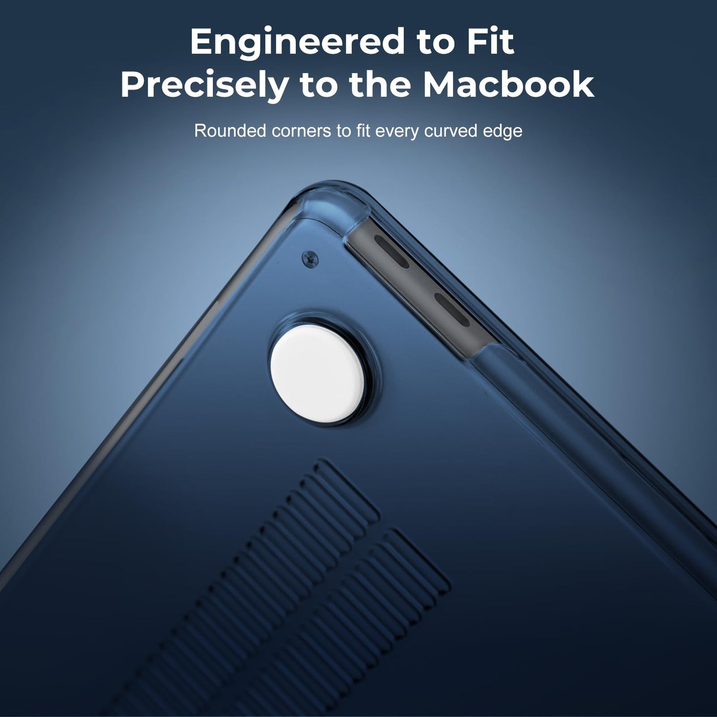EooCoo Crystal Midnight Hard Shell Case for MacBook Air 13.3" (M1 2020–2018) – Clear Slim Fit Cover with Keyboard Skin & Screen Protector, Full Protection Without Hiding Original Color