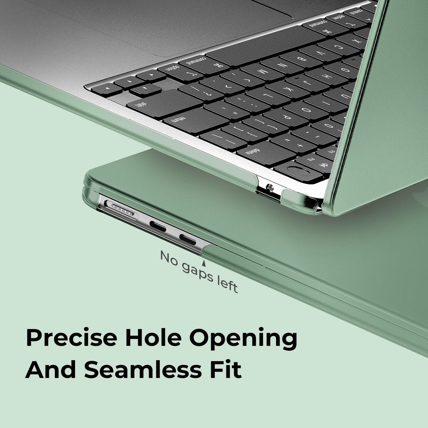 EooCoo Ultra Thin MacBook Air 13.6" Case (2025–2022, M4/M3/M2) – Matte Hard Shell with Keyboard Cover, Turquoise Green, Slim & Cooling