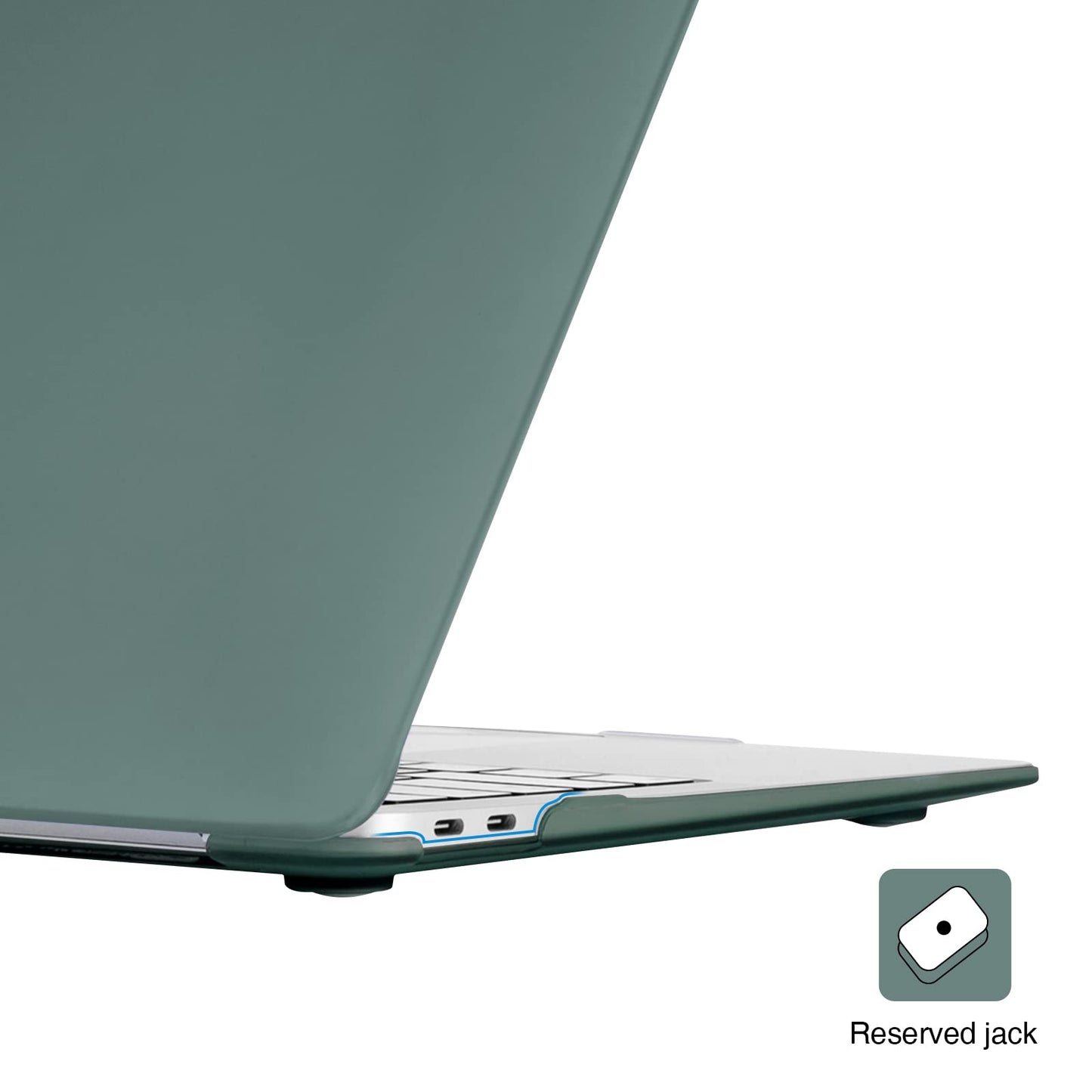 EooCoo Matte Midnight Green Hard Case for MacBook Air 13.3" M1 (2021–2018) – Anti-Scratch, Anti-Fingerprint Case with Keyboard Cover & Screen Protector