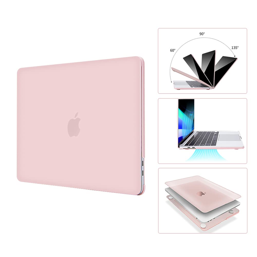 EooCoo Matte Pink Case for MacBook Air 13.3" (M1 2018–2021) – Anti-Fingerprint & Scratch-Resistant Protection Kit