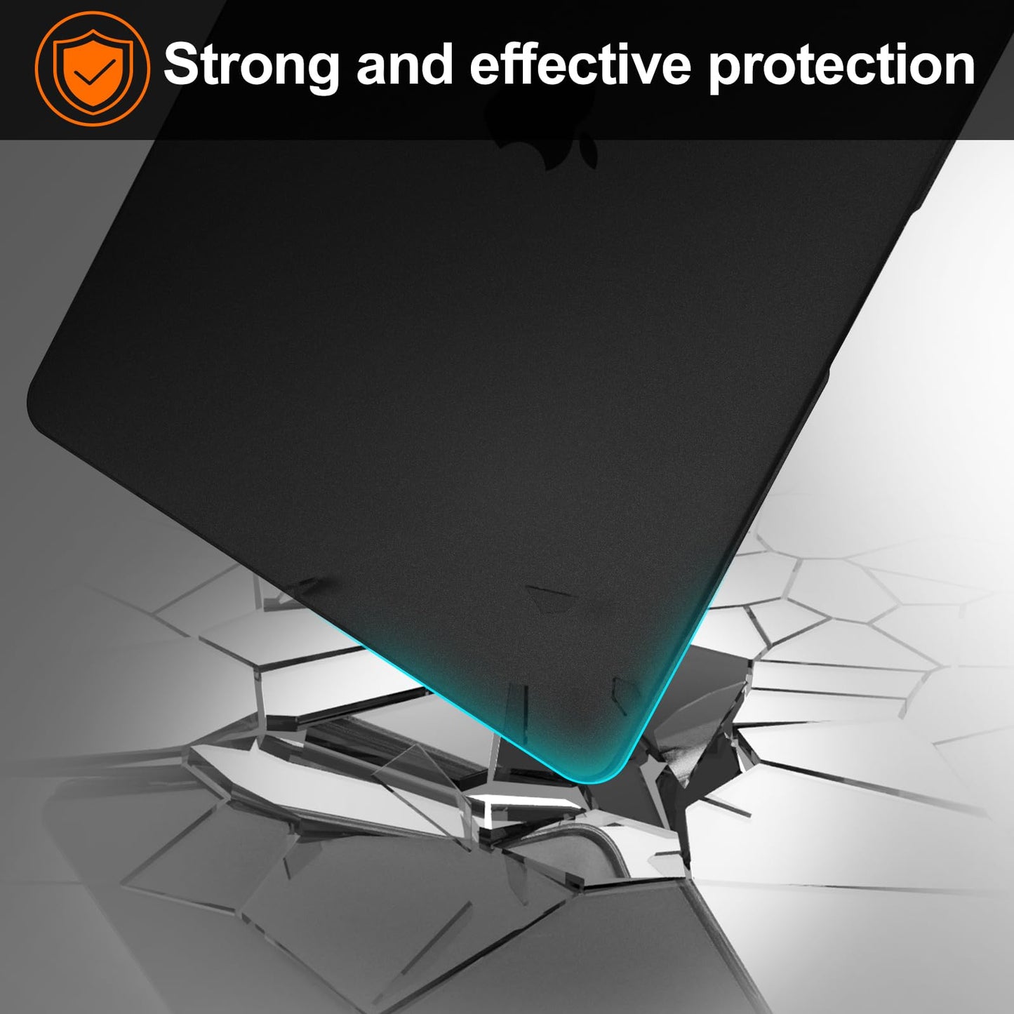 EooCoo Frost Black Hard Case for MacBook Air 13.3" M1 (2021–2018) – Anti-Scratch, Anti-Fingerprint Case with Keyboard Cover & Screen Protector