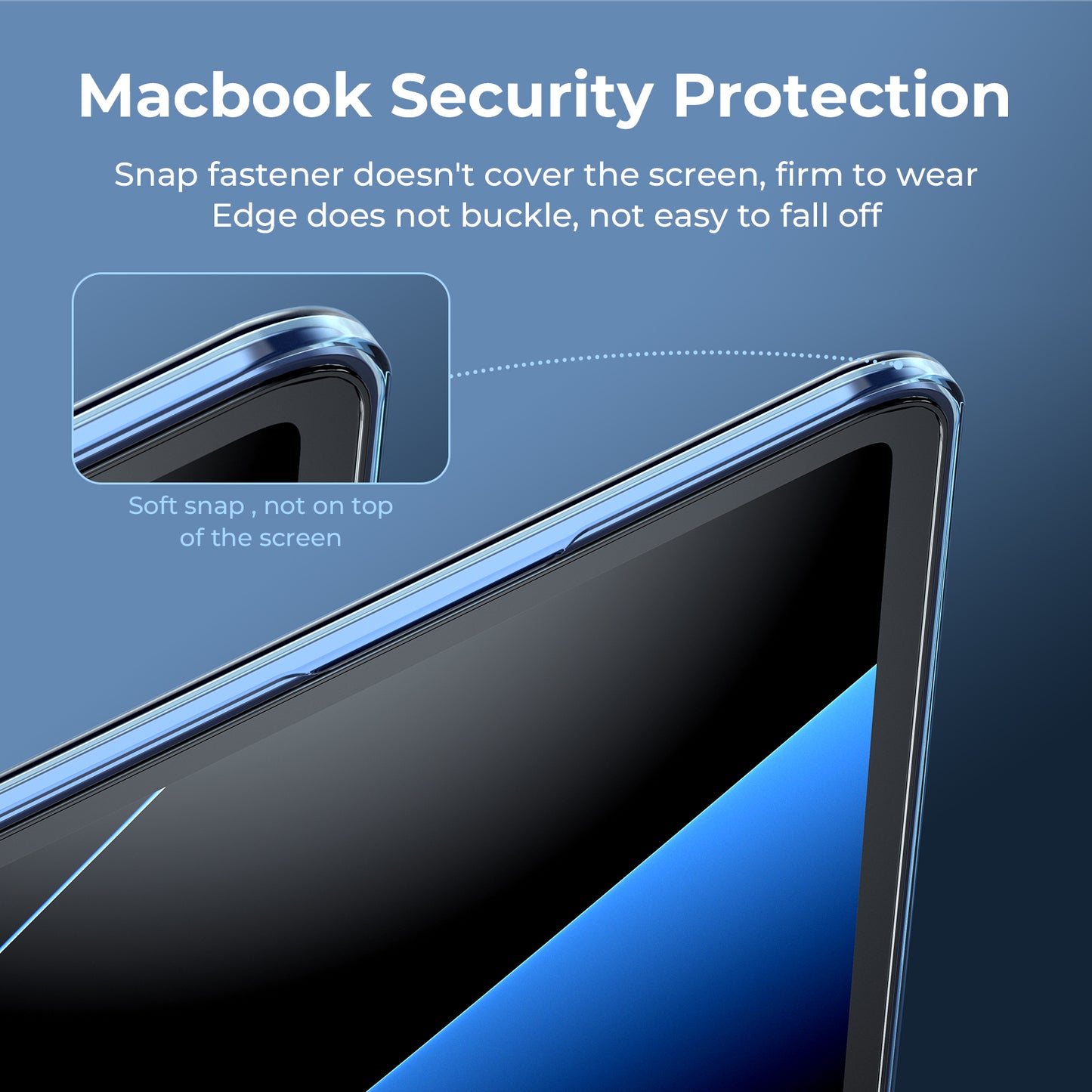 EooCoo Midnight Clear Hard Shell Case for MacBook Air 15" (2023-2025 M2/M3/M4) + Keyboard Cover & Screen Protector – Perfect Fit & Durable Protection