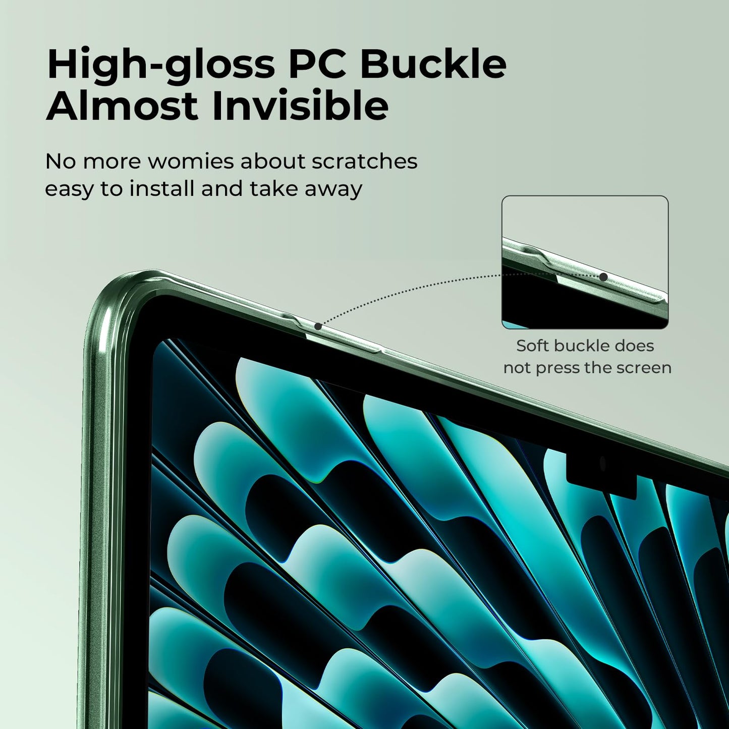 EooCoo Ultra Thin MacBook Air 13.6" Case (2025–2022, M4/M3/M2) – Matte Hard Shell with Keyboard Cover, Turquoise Green, Slim & Cooling
