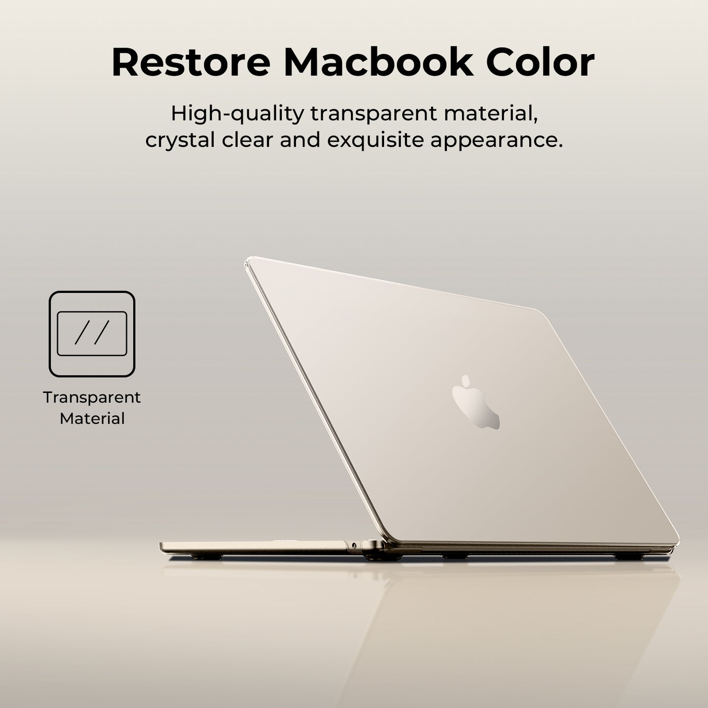 EooCoo Starlight Clear Hard Shell Case for MacBook Air 15" (2023-2025 M2/M3/M4) + Keyboard Cover & Screen Protector – Perfect Fit & Durable Protection