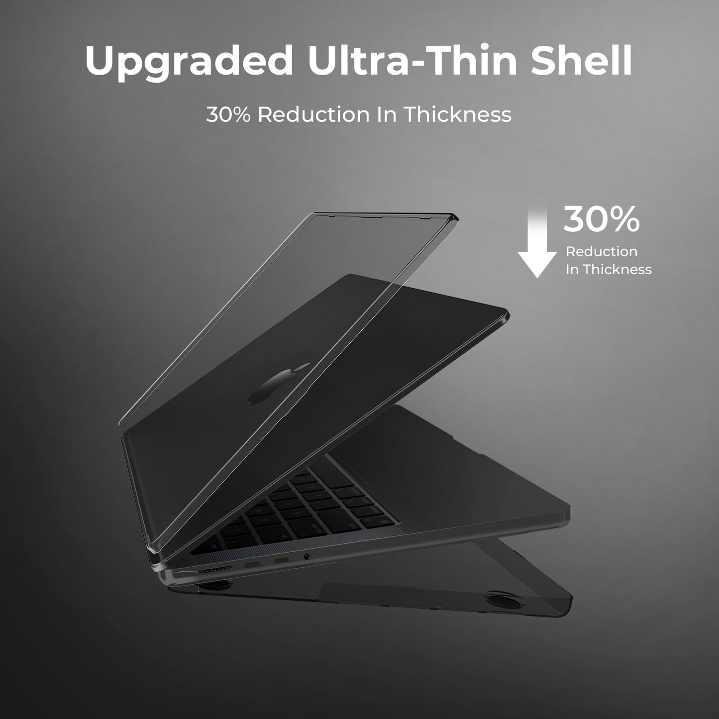 EooCoo Black Clear Hard Case for MacBook Pro 14 Inch (2025–2021, M4/M3/M2/M1 Pro/Max) – Anti-Scratch, Anti-Fingerprint, Snap-On Protective Cover with Keyboard & Screen Protector