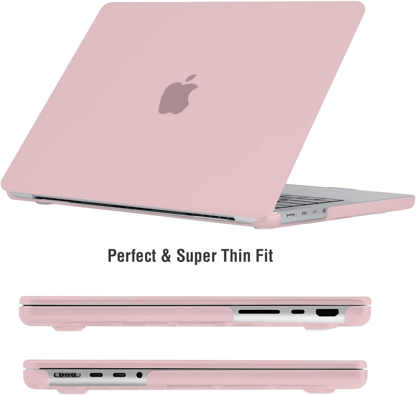 EooCoo Matte Light Pink Hard Case for MacBook Pro 14 Inch (2025–2021, M4/M3/M2/M1 Pro/Max) – Anti-Fingerprint Matte Case with Keyboard Cover & Screen Protector
