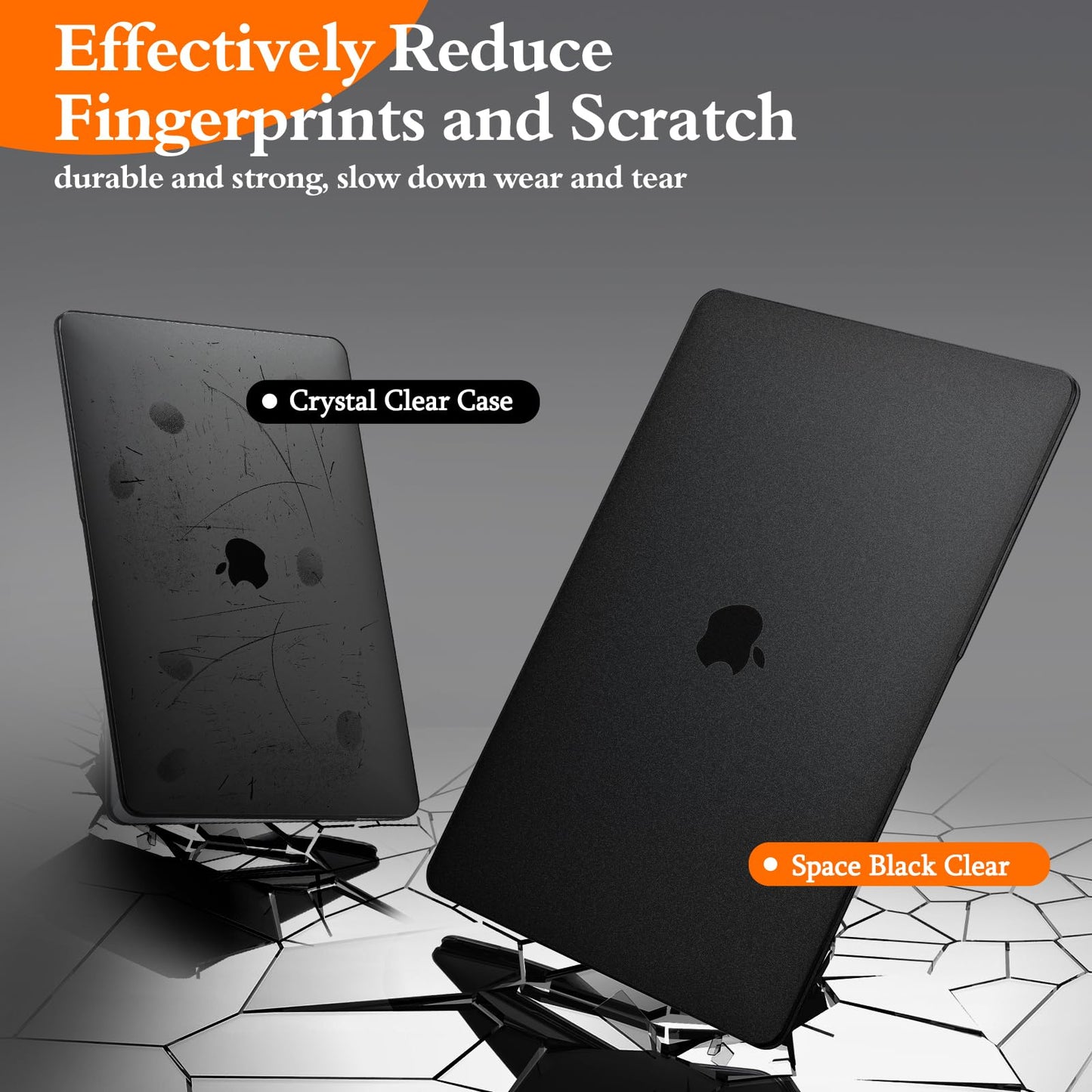 EooCoo Frost Black Hard Case for MacBook Air 13.3" M1 (2021–2018) – Anti-Scratch, Anti-Fingerprint Case with Keyboard Cover & Screen Protector