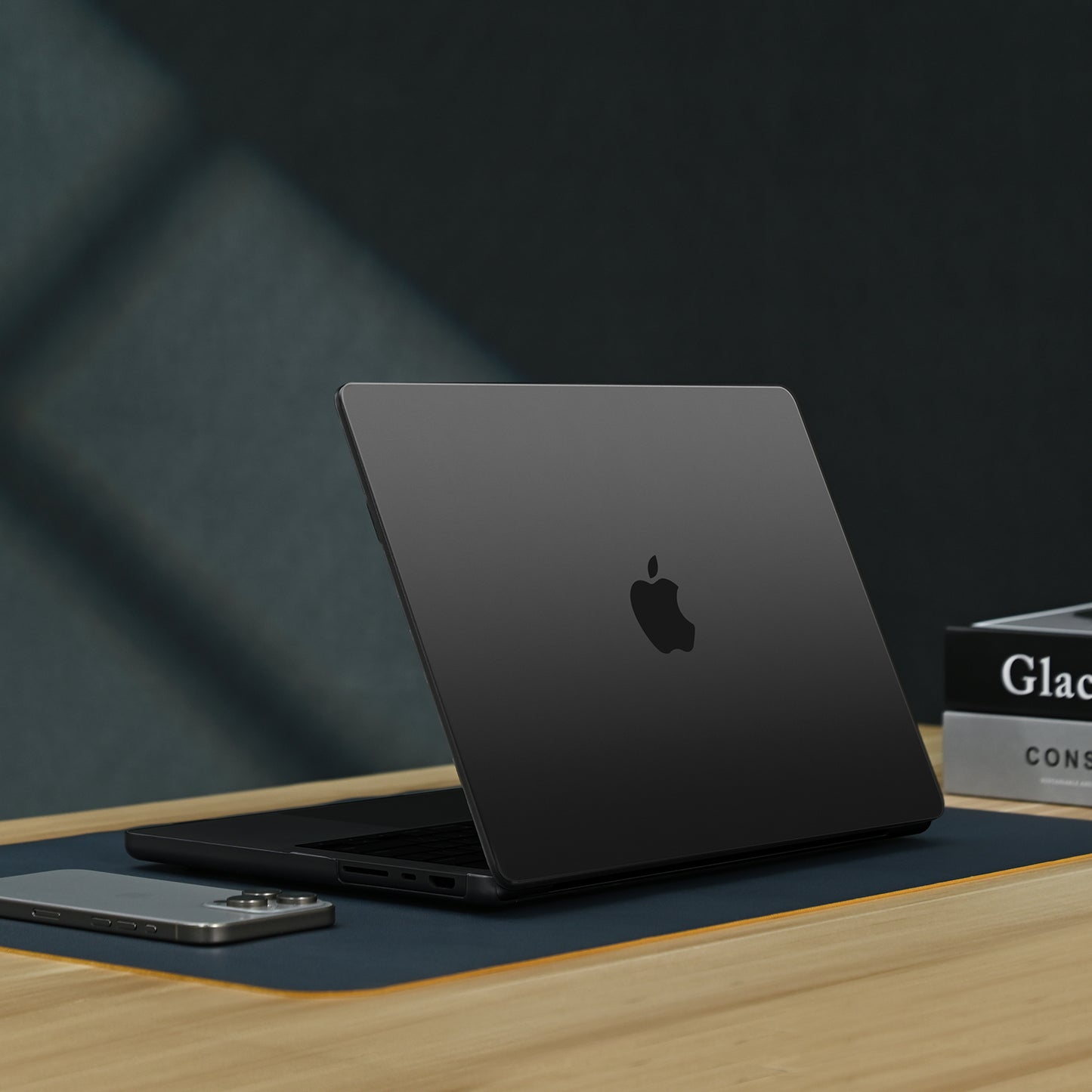 EooCoo Ultra-Slim Frosted Hard Case for MacBook Pro 14 Inch (2025–2021, M4/M3/M2/M1 Pro/Max) – Anti-Fingerprint Matte Case with Keyboard Cover & Screen Protector, Space Black