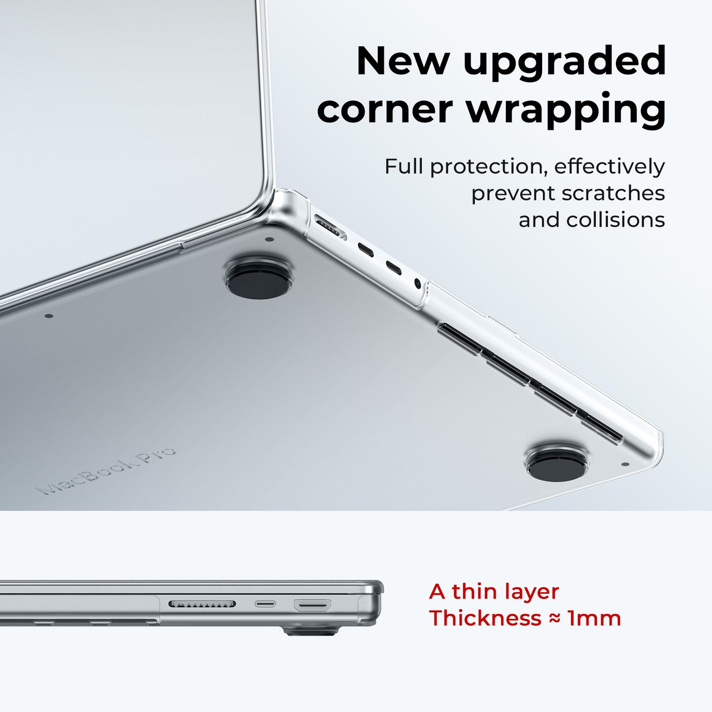 EooCoo Matte Transparent Hard Case for MacBook Pro 14 Inch (2025–2021, M4/M3/M2/M1 Pro/Max) – Anti-Fingerprint Matte Case with Keyboard Cover & Screen Protector