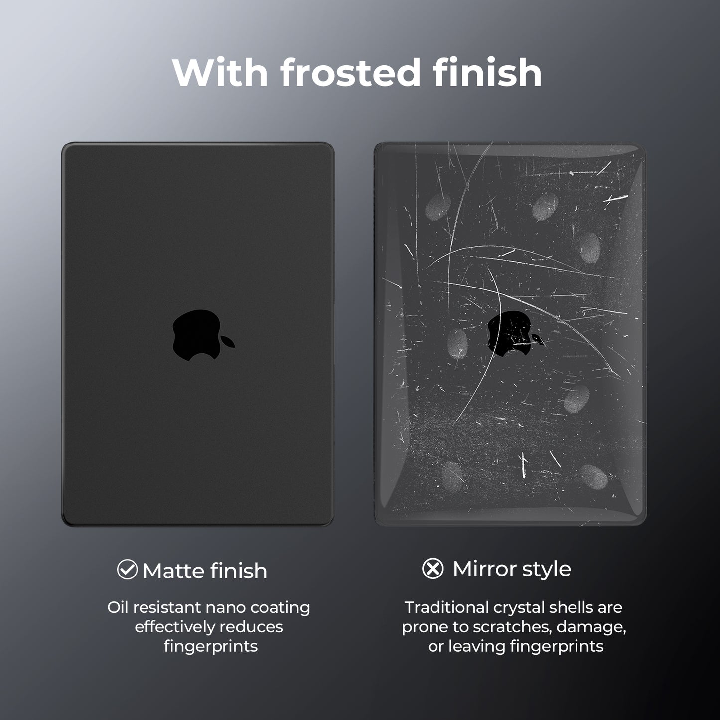 EooCoo Ultra-Slim Frosted Hard Case for MacBook Pro 14 Inch (2025–2021, M4/M3/M2/M1 Pro/Max) – Anti-Fingerprint Matte Case with Keyboard Cover & Screen Protector, Space Black