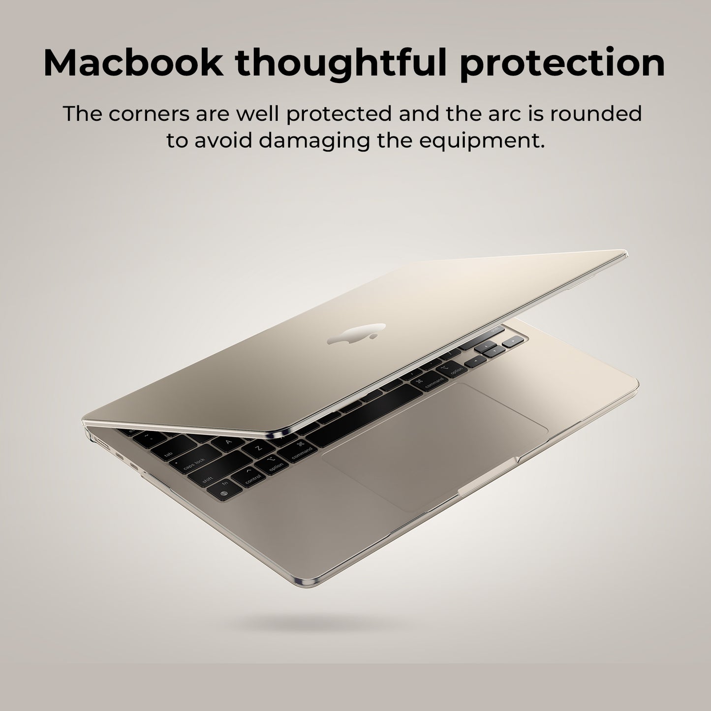 EooCoo Starlight Clear Hard Shell Case for MacBook Air 15" (2023-2025 M2/M3/M4) + Keyboard Cover & Screen Protector – Perfect Fit & Durable Protection