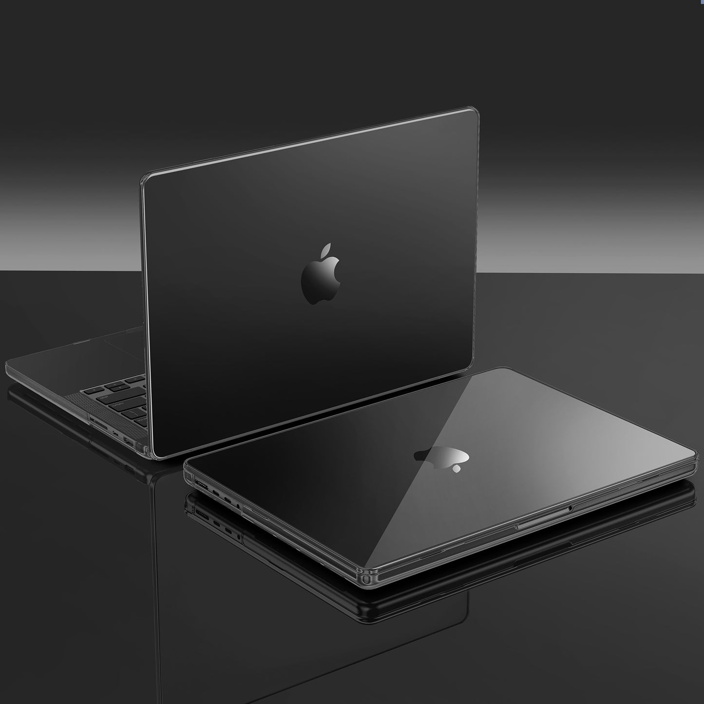EooCoo Black Clear Hard Case for MacBook Pro 14 Inch (2025–2021, M4/M3/M2/M1 Pro/Max) – Anti-Scratch, Anti-Fingerprint, Snap-On Protective Cover with Keyboard & Screen Protector