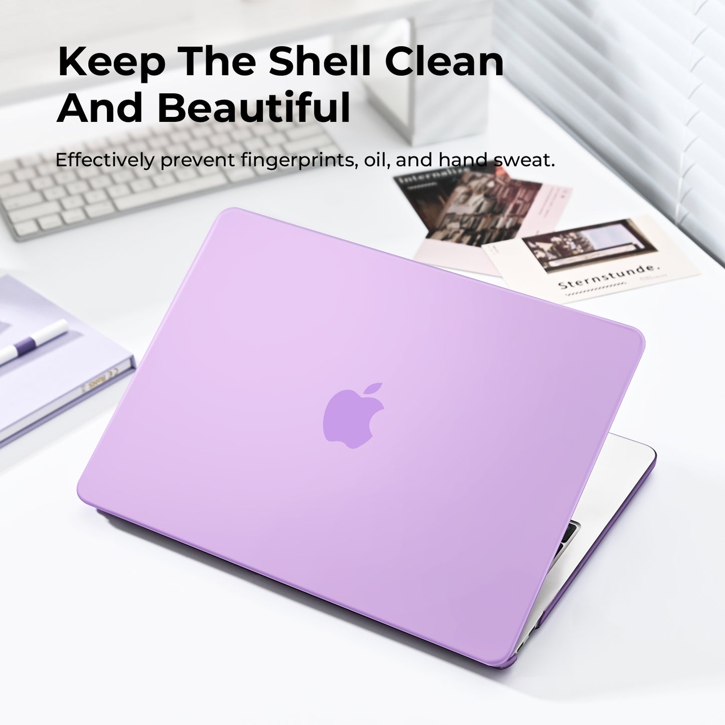 EooCoo Matte Purple Hard Case for MacBook Air 13.3" M1 (2021–2018) – Anti-Scratch, Anti-Fingerprint Case with Keyboard Cover & Screen Protector