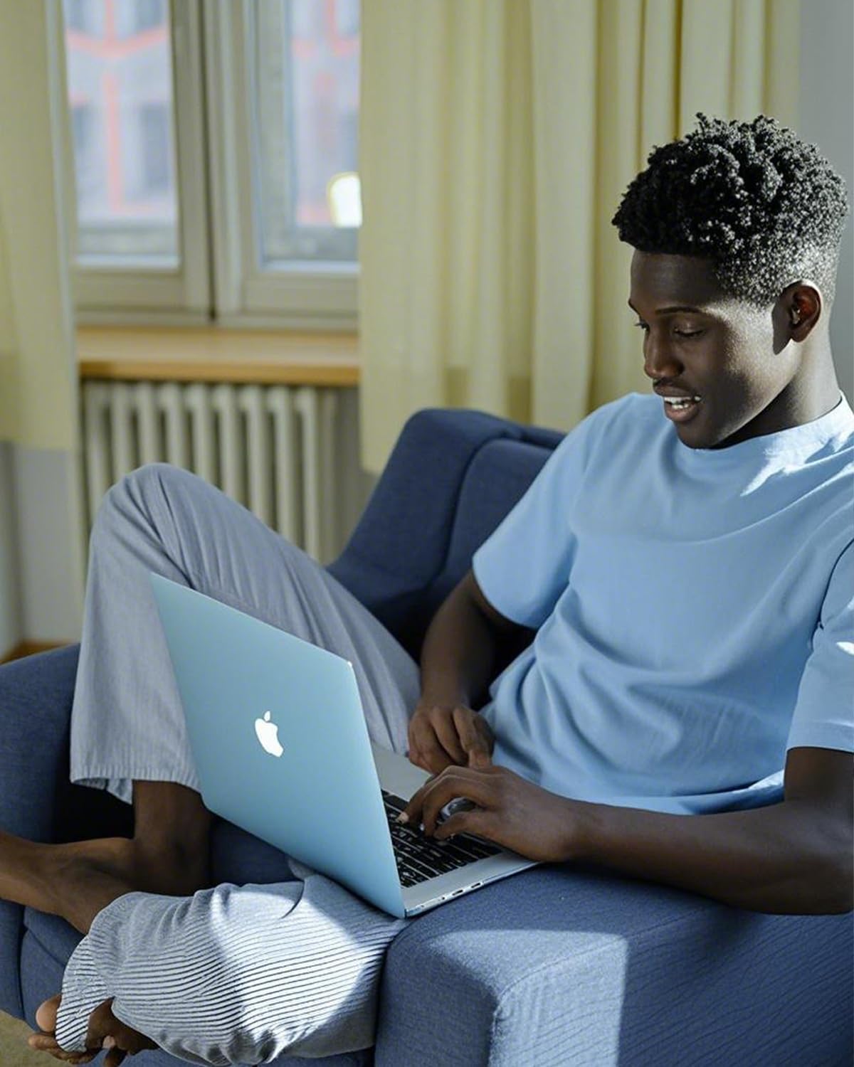 EooCoo Ultra Thin MacBook Air 13.6" Case (2025–2022, M4/M3/M2, A3240/A3113/A2681) – Matte Hard Shell with Keyboard Cover, Effective Heat Dissipation, Sky Blue