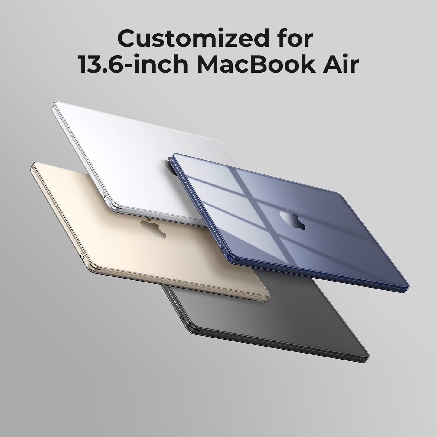 EooCoo Crystal Clear Hard Shell Case for MacBook Air 15" (2023-2025 M2/M3/M4) + Keyboard Cover & Screen Protector – Perfect Fit & Durable Protection