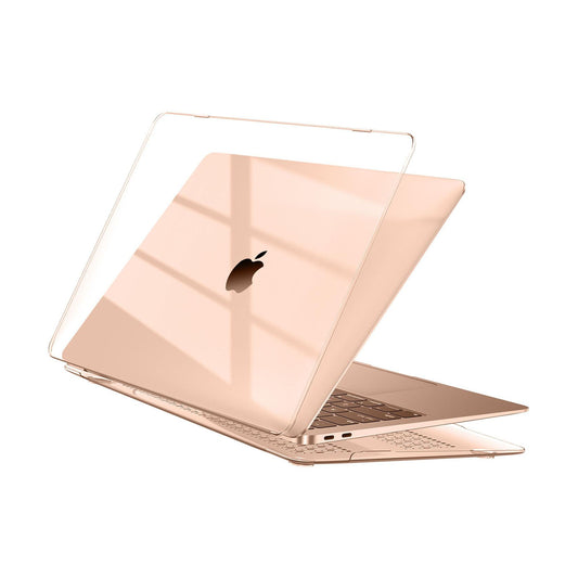 EooCoo Peach Pink Clear Hard Shell Case for MacBook Air 13.3" (M1 2020–2018) – Clear Slim Fit Cover with Keyboard Skin & Screen Protector, Full Protection Without Hiding Original Color