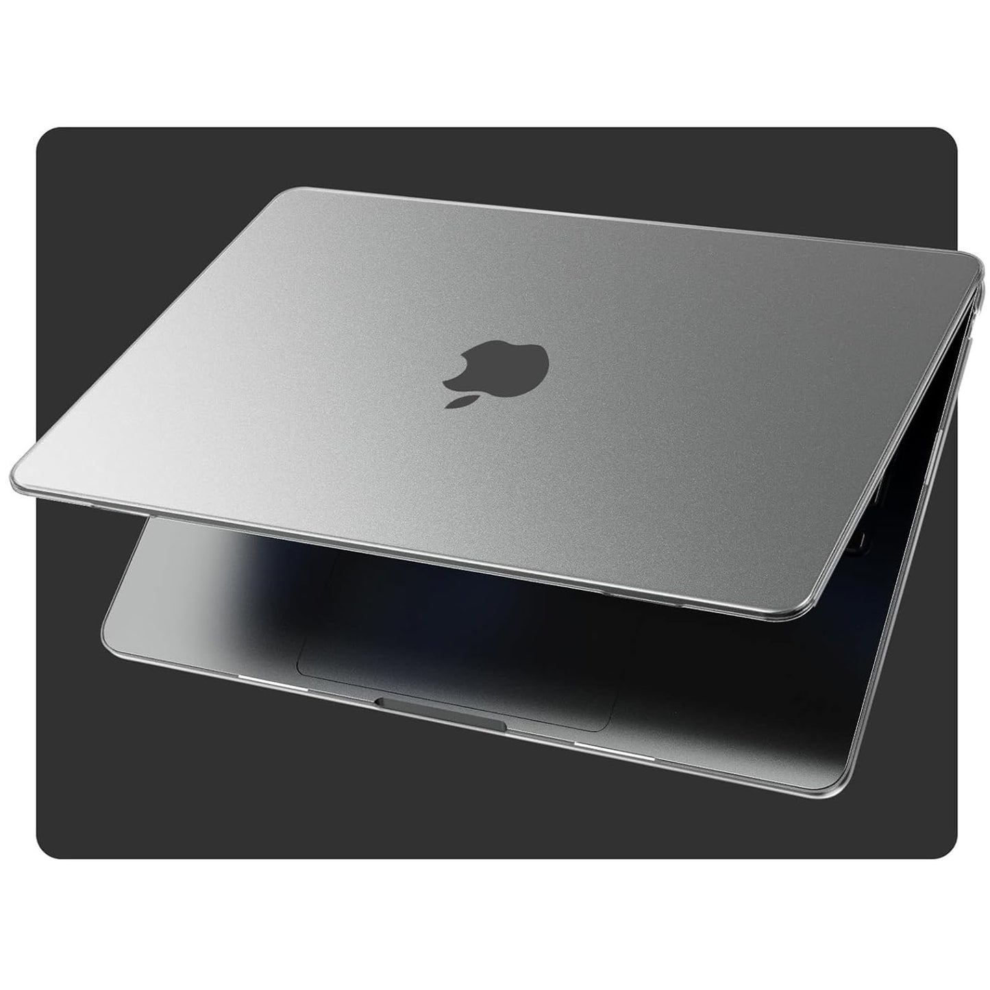 EooCoo Ultra Thin Space Gray Clear Case for MacBook Air 15" (M4/M3/M2, 2025–2023) – 100% Official Match Matte Hard Shell with Keyboard Cover, Anti-Scratch, Anti-Fingerprint, Heat Dissipation