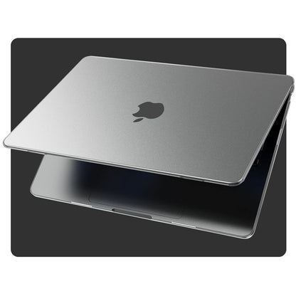 EooCoo Ultra Thin Space Gray Clear Case for MacBook Air 15" (M4/M3/M2, 2025–2023) – 100% Official Match Matte Hard Shell with Keyboard Cover, Anti-Scratch, Anti-Fingerprint, Heat Dissipation