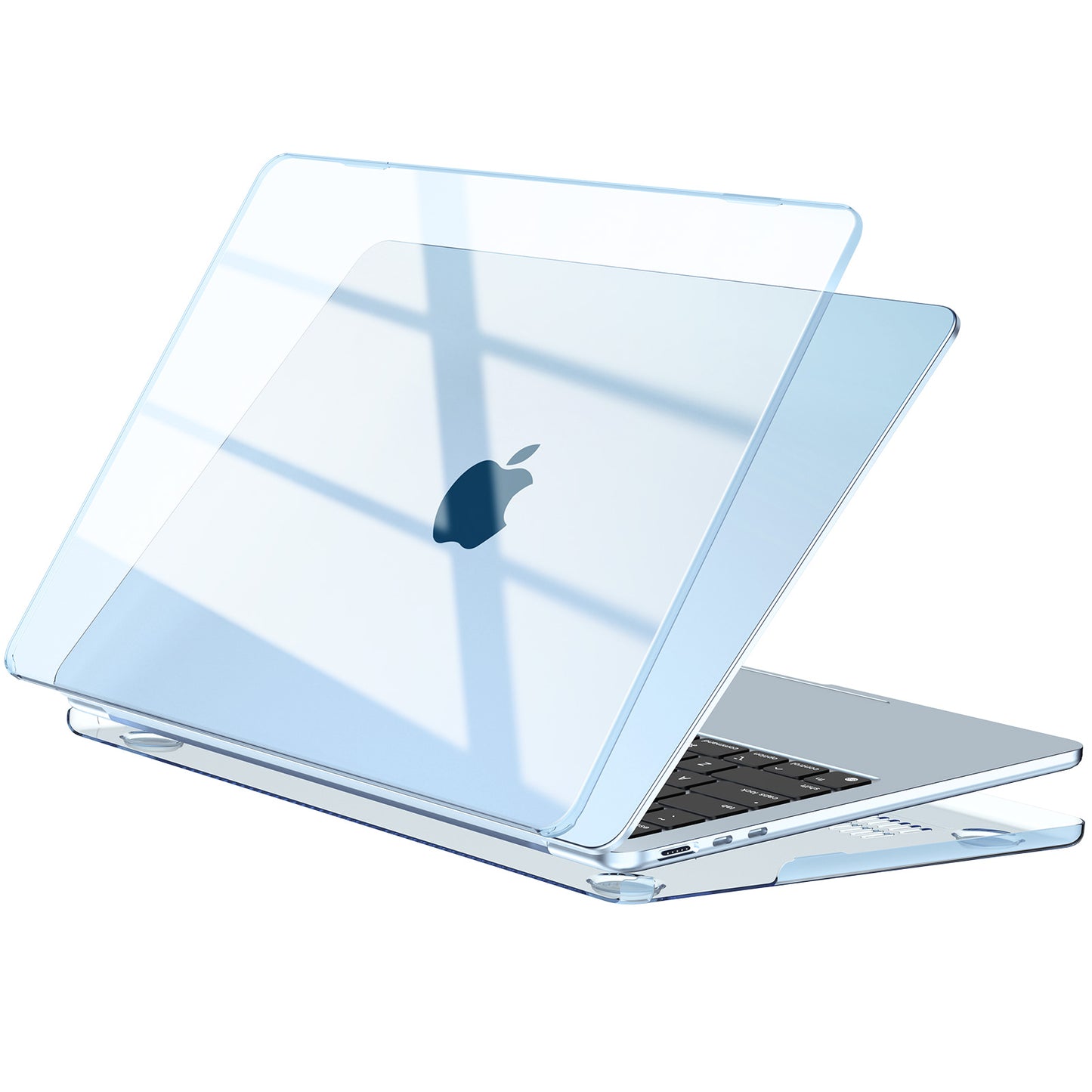 EooCoo Clear Sky Blue Hard Shell Case for MacBook Air 13.6" (2022-2025 M2/M3/M4) + Keyboard Cover & Screen Protector – Crystal Clear & Full Protection