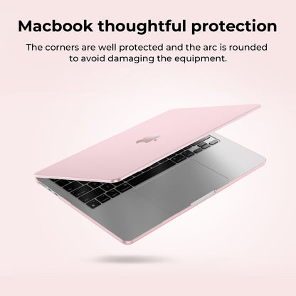 EooCoo Clear Pink Hard Shell Case for MacBook Air 13.6" (2022-2025 M2/M3/M4) + Keyboard Cover & Screen Protector – Crystal Clear & Full Protection