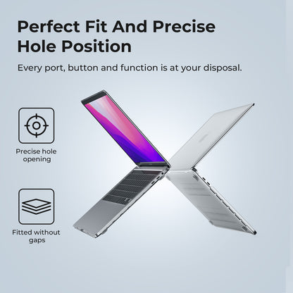 EooCoo Crystal Clear Hard Case for MacBook Pro 13 inch (M2 2024–2016, M1) with Keyboard Cover & Screen Protector - Protective Slim Fit