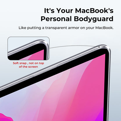 EooCoo Crystal Clear Hard Shell Case for MacBook Air 13.3" (M1 2020–2018) – Clear Slim Fit Cover with Keyboard Skin & Screen Protector, Full Protection Without Hiding Original Color