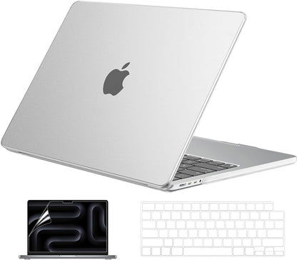 EooCoo Frost Clear Hard Case for MacBook Pro 16 Inch (2025–2021, M4/M3/M2/M1 Pro/Max) – Durable, Scratch-Resistant Cover with Keyboard Cover and Screen Protector