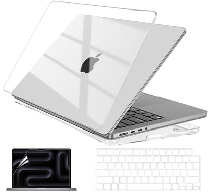 EooCoo Crystal Clear Hard Case for MacBook Pro 16 Inch (2025–2021, M4/M3/M2/M1 Pro/Max) – Slim, Scratch-Resistant Cover with Keyboard Cover and Screen Protector