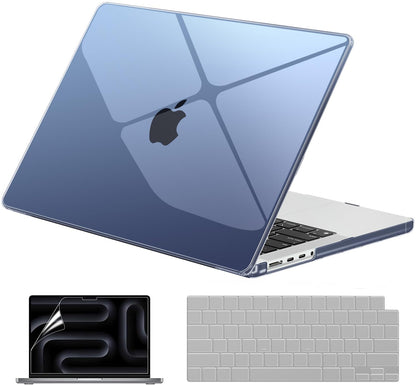 EooCoo Clear Midnight Hard Case for MacBook Pro 16 Inch (2025–2021, M4/M3/M2/M1 Pro/Max) – Slim, Scratch-Resistant Cover with Keyboard Cover and Screen Protector