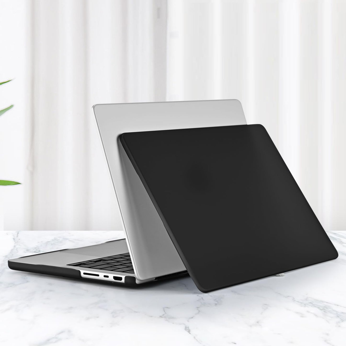 EooCoo Matte Black Hard Case for MacBook Pro 16 Inch (2021–2025) – Slim Protective Shell with Keyboard Cover & Screen Protector
