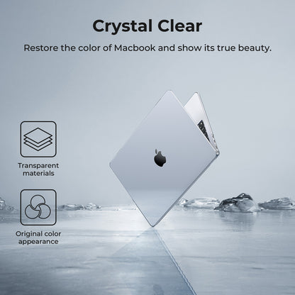 EooCoo Crystal Clear Hard Shell Case for MacBook Air 15" (2023-2025 M2/M3/M4) + Keyboard Cover & Screen Protector – Perfect Fit & Durable Protection