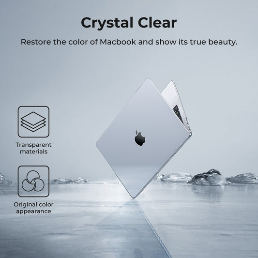 EooCoo Crystal Clear Hard Shell Case for MacBook Air 15" (2023-2025 M2/M3/M4) + Keyboard Cover & Screen Protector – Perfect Fit & Durable Protection