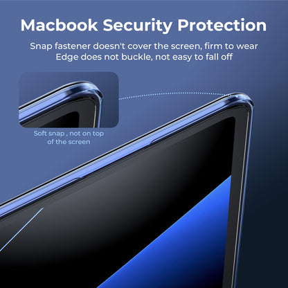 EooCoo Ultra Thin Crystal Midnight Case for MacBook Air 15" (M4/M3/M2, 2025–2023) – 100% Transparent Hard Shell with Keyboard Cover, Anti-Scratch, Anti-Fingerprint, Heat Dissipation