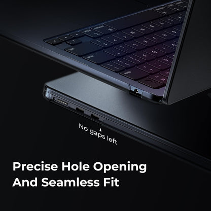 EooCoo Ultra Thin MacBook Air 15" Case (2025–2023, M4/M3/M2) – Matte Black Titanium Hard Shell with Keyboard Cover, Scratch-Resistant, Anti-Fingerprint, Cooling