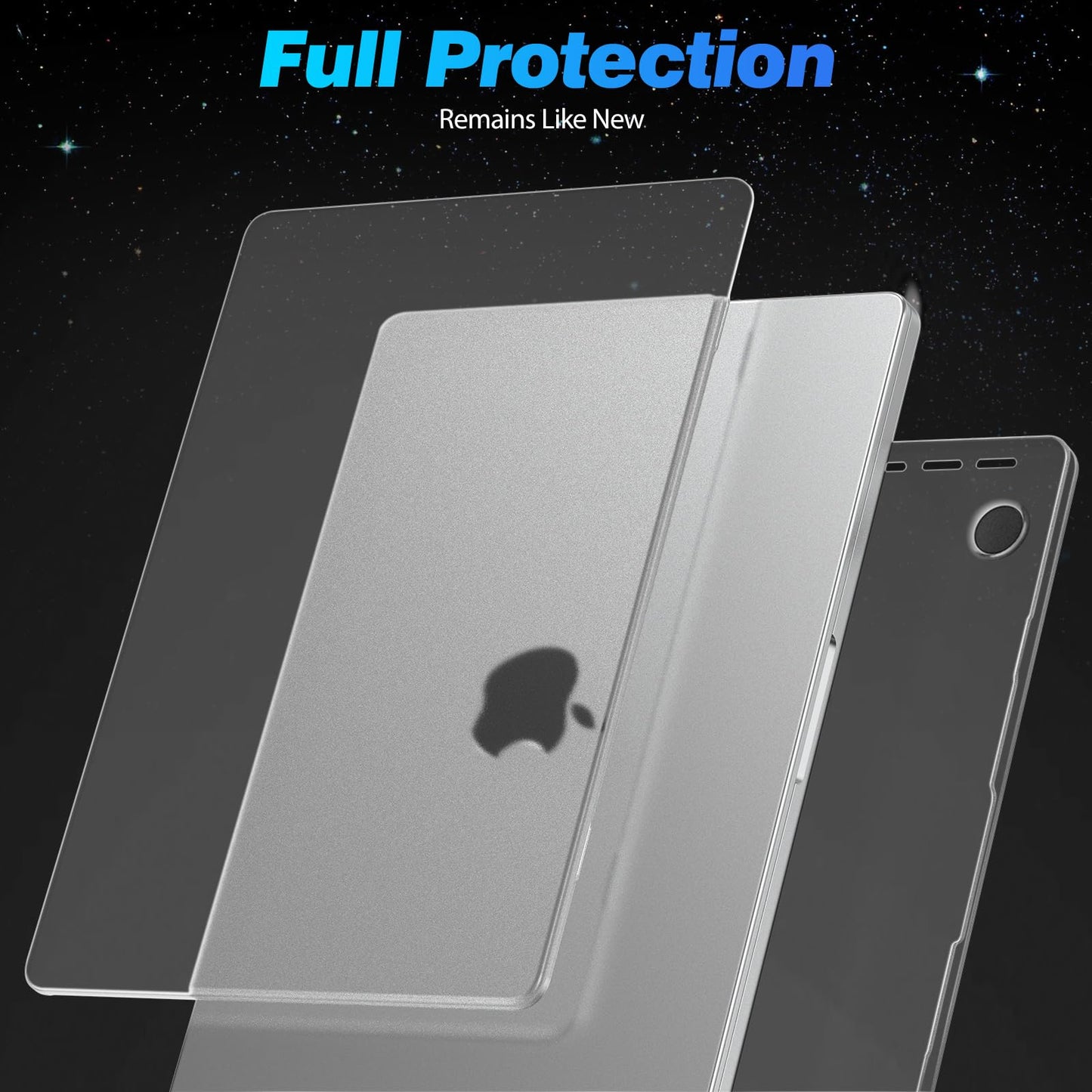 EooCoo Frost Clear Hard Case for MacBook Pro 16 Inch (2025–2021, M4/M3/M2/M1 Pro/Max) – Durable, Scratch-Resistant Cover with Keyboard Cover and Screen Protector