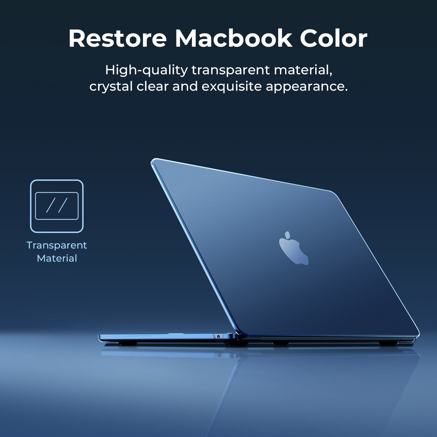 EooCoo Clear Midnight Hard Shell Case for MacBook Air 13.6" (2022-2025 M2/M3/M4) + Keyboard Cover & Screen Protector – Crystal Clear & Full Protection