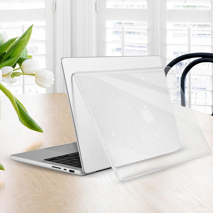 EooCoo Glitter Clear Hard Case for MacBook Pro 16 Inch (2021–2025, M1–M4 Pro/Max) – Sparkly Protective Shell with Keyboard Cover & Screen Protector