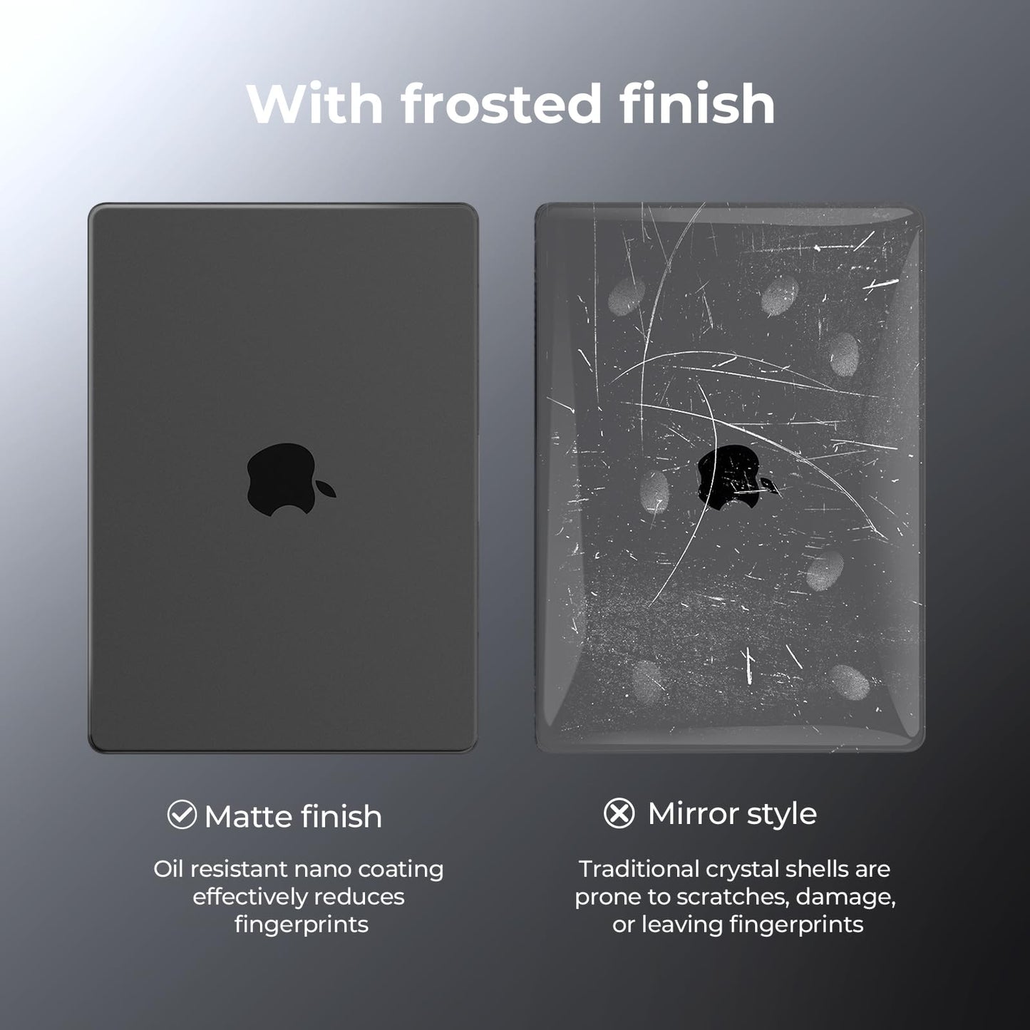 EooCoo Ultra Thin Matte Hard Case for MacBook Pro 14" (2025–2021, M4/M3/M2/M1 Pro/Max) – Anti-Fingerprint, Scratch-Resistant Shell, 100% Space Gray Color Match