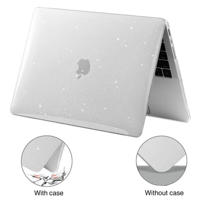 EooCoo Sparkly Clear MacBook Pro 14 inch Case (2025–2021, M4/M3/M2/M1 Pro/Max) – Anti-Scratch, Fingerprint-Free Glitter Hard Shell with Keyboard Cover & Screen Protector