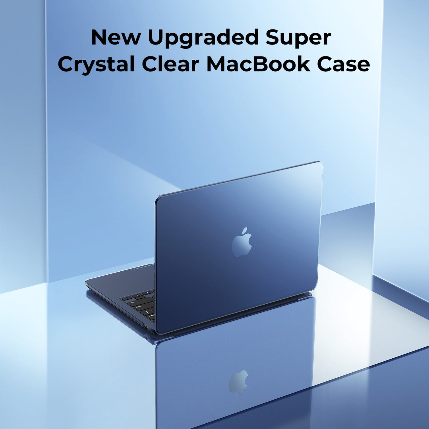 EooCoo Ultra Crystal Midnight Case for MacBook Air 13.6" (2025–2022, M4/M3/M2) – Clear Protective Hard Shell with Keyboard Cover, Slim Fit, Scratch & Fingerprint Resistant