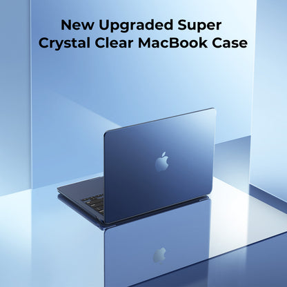 EooCoo Ultra Crystal Midnight Case for MacBook Air 13.6" (2025–2022, M4/M3/M2) – Clear Protective Hard Shell with Keyboard Cover, Slim Fit, Scratch & Fingerprint Resistant