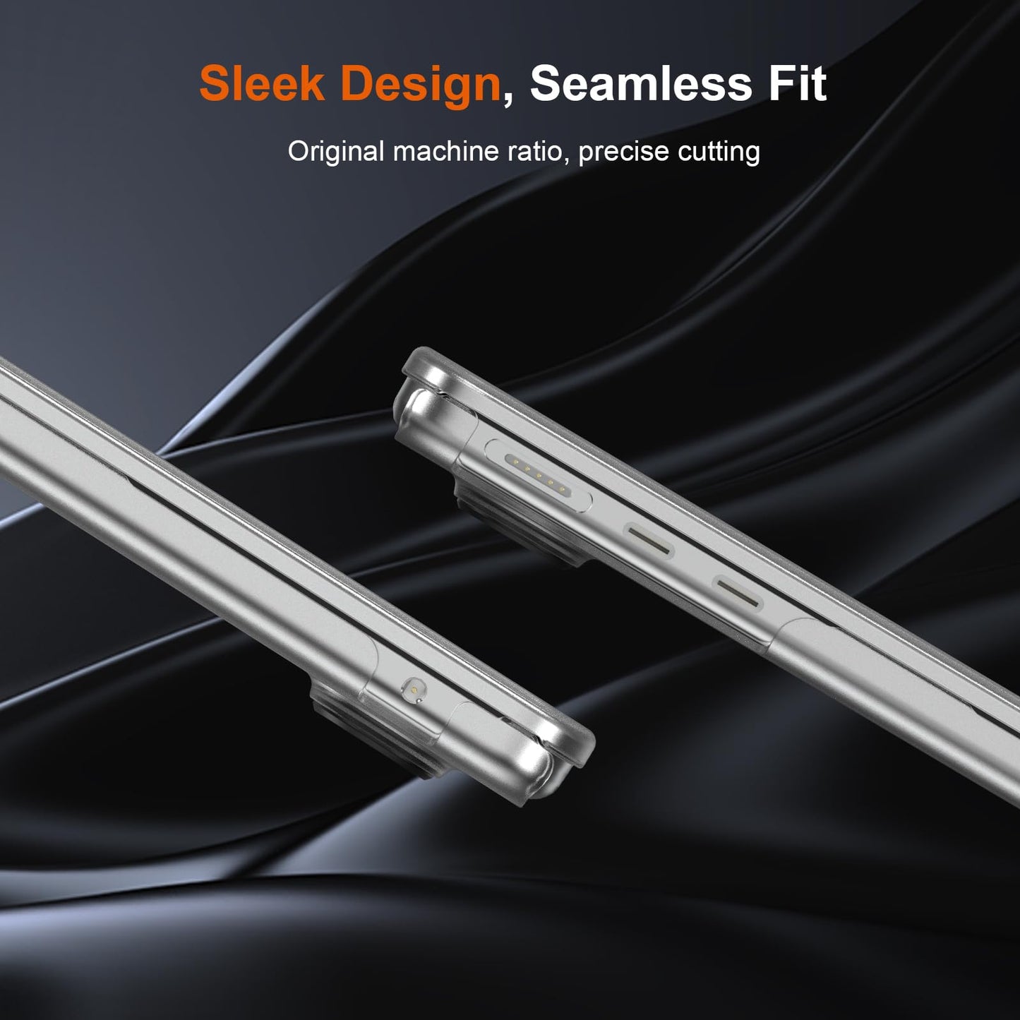 EooCoo Ultra Thin Frost Clear Case for MacBook Air 15" (M4/M3/M2, 2025–2023) – Matte, Anti-Fingerprint Hard Shell with Keyboard Cover, Bare-Mac Feel