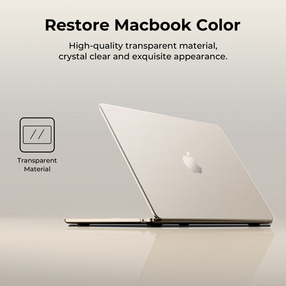EooCoo Starlight Clear Hard Shell Case for MacBook Air 15" (2023-2025 M2/M3/M4) + Keyboard Cover & Screen Protector – Perfect Fit & Durable Protection