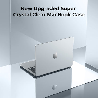 EooCoo Ultra Thin Crystal Clear Case for MacBook Air 13.6" (2025–2022, M4/M3/M2) – Clear Protective Hard Shell with Keyboard Cover, Slim Fit, Scratch & Fingerprint Resistant